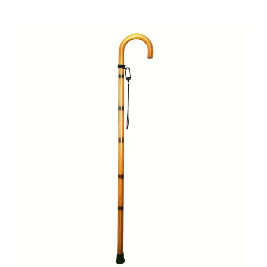 One-Piece Beech Crook Walking Stick, 90cm, with wrist strap
