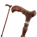 Hand Carved Walking Cane with Celtic knotwork handle and silver collar