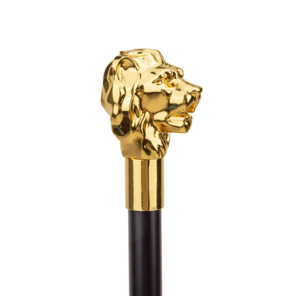 Golden Lion Head Walking Cane, third view
