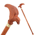 Spread Wing Eagle Walking Cane, carved wing grip and full length