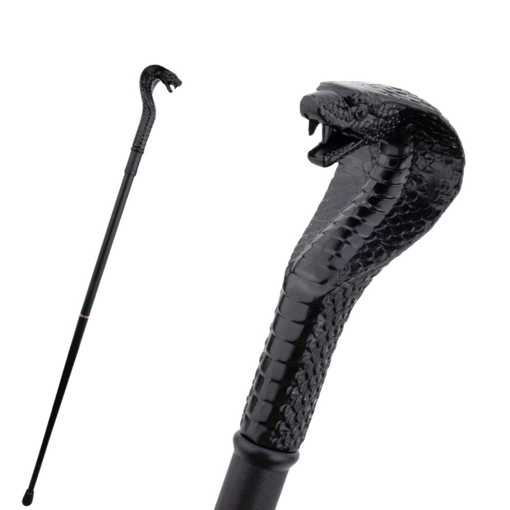 Cobra Crosier Walking Cane in black, third view