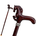 Rearing Horse Walking Cane, carved horse grip and full length