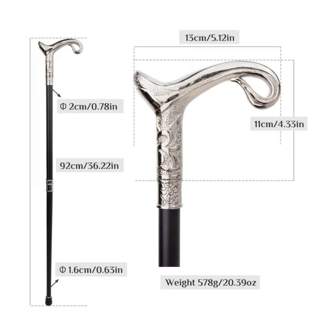 Silver curve line looped handle detail