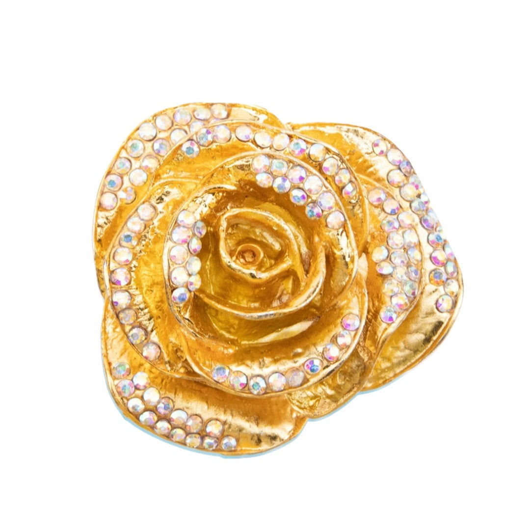 Golden rose walking cane full length view