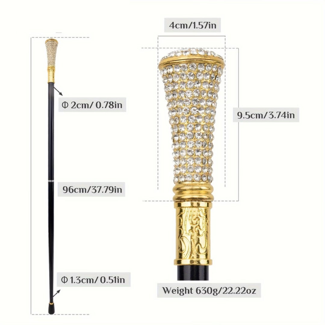 Rows of diamanté stones encrusting the tapered handle detail